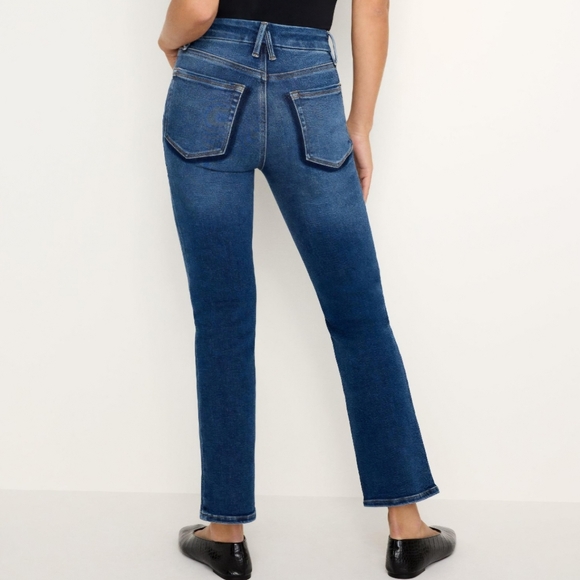 Good American | Good Petite Straight Indigo Blue Denim Stretch Jean Women 4 / 27 - Picture 3 of 9